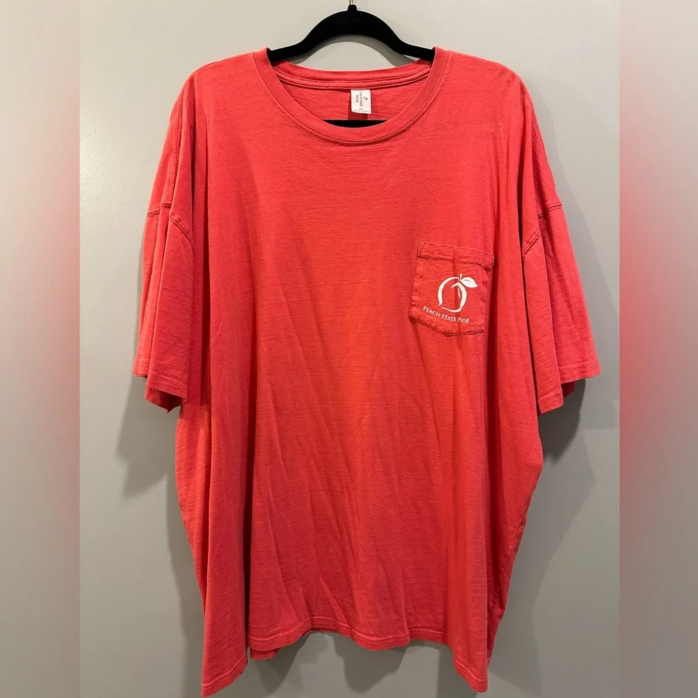 Peach State Pride Short Sleeve Pocket Logo Tee Size XXL Red - Picture 1 of 5